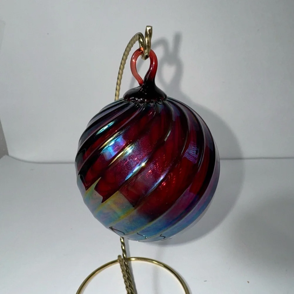 Glass Eye Studio Hand Blown Art Glass Ball Christmas Ornament Hanging Witches